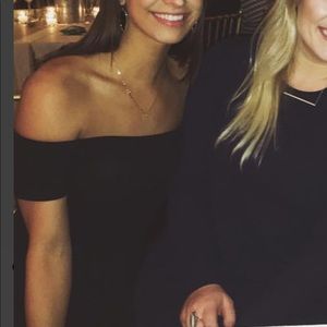 Black off the shoulder Karlie jumpsuit.